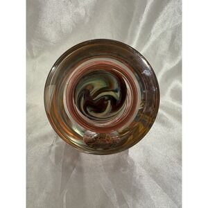 Vintage Signed HAL DAVID BERGER Planet Outer Space Art Glass Paperweight 2002